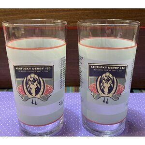 2004 Kentucky Derby 130 Churchill Downs Louisville Glass Mint Julep Set Of‎ 2